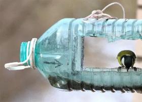Кормушка из пластиковой бутылки: лучшие идеи и варианты по созданию и размещению (75 фото) Кормушка для птиц из пластиковой бутылки 1